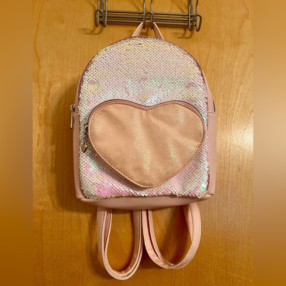 Brand New Betsey Johnson Flip Pink Sequin Backpack!!!
